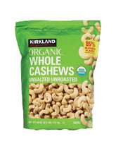 Kirkland Signatures Organic Whole Cashews Unsalted Unroasted, (Family Bundle)